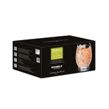 Black packaging box of Backdoor '20s Bramble glasses on a white background