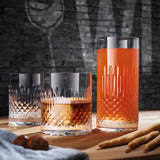 Italian Premium Whiskey Glasses | 12.75oz | Diamante | Set of 4 - Luigi Bormioli USA
