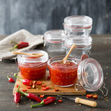 Italian Premium Canning & Food Jar | 4.25oz | Lock-Eat | Set of 6 - Luigi Bormioli USA