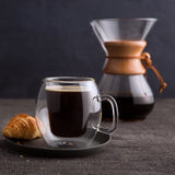 Coffee Double Wall Glasses | 10.25oz | Thermic | Set of 2 - Luigi Bormioli USA