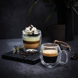 Coffee Double Wall Glasses | 10.25oz | Thermic | Set of 2 - Luigi Bormioli USA