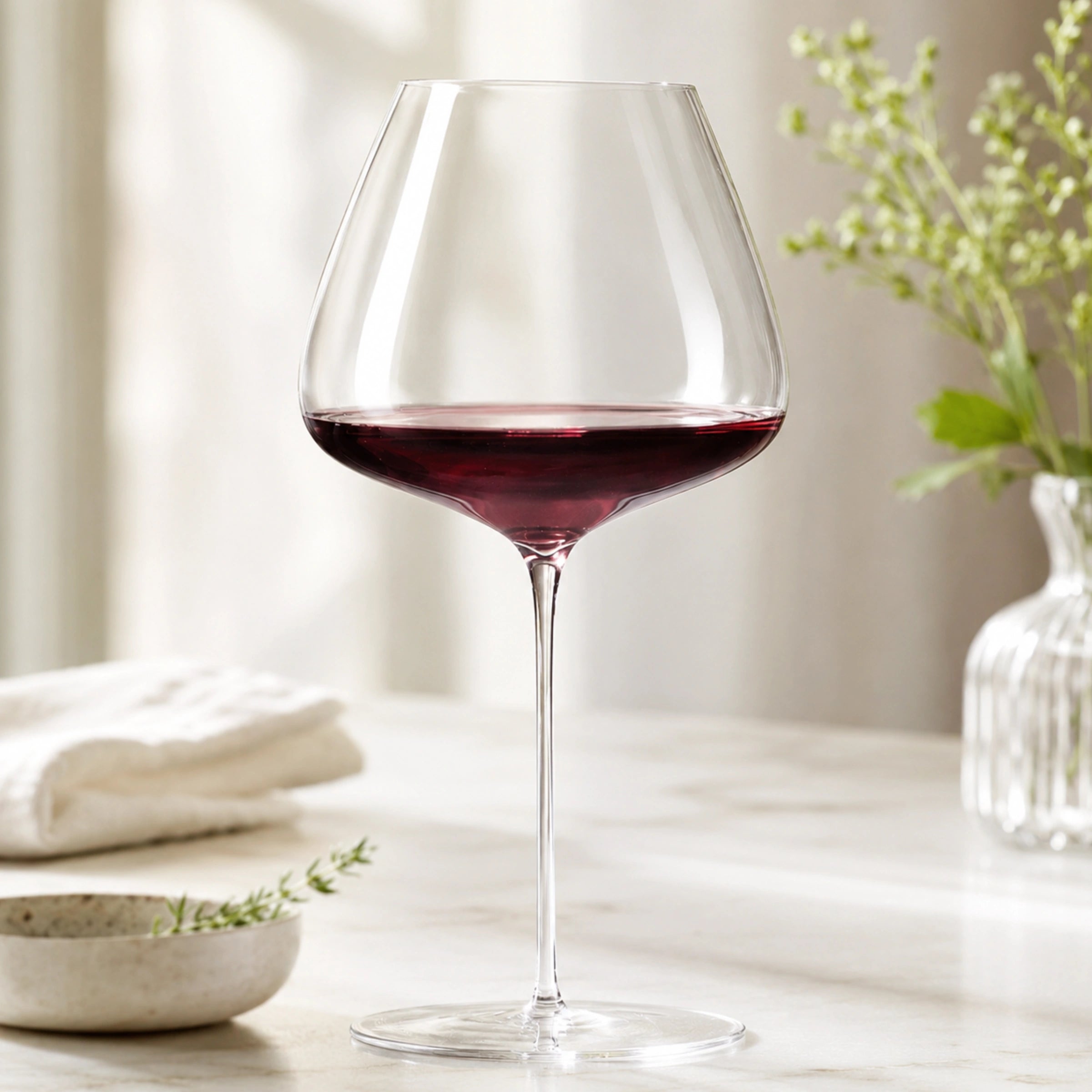 Sapientia Burgundy Glasses