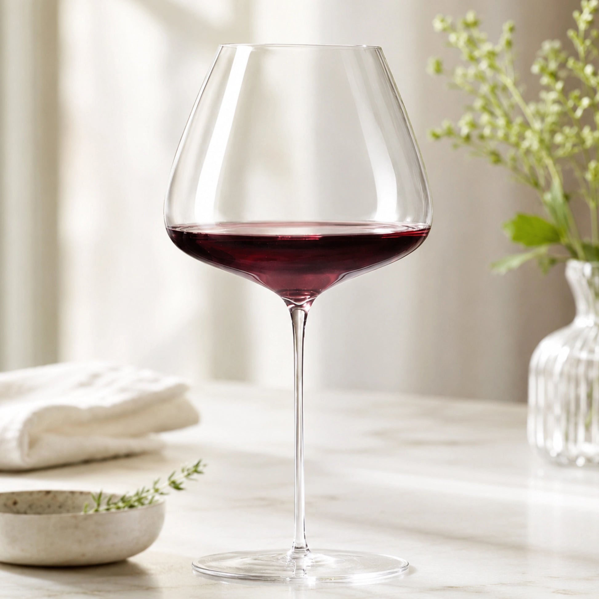 Sapientia Burgundy Glasses