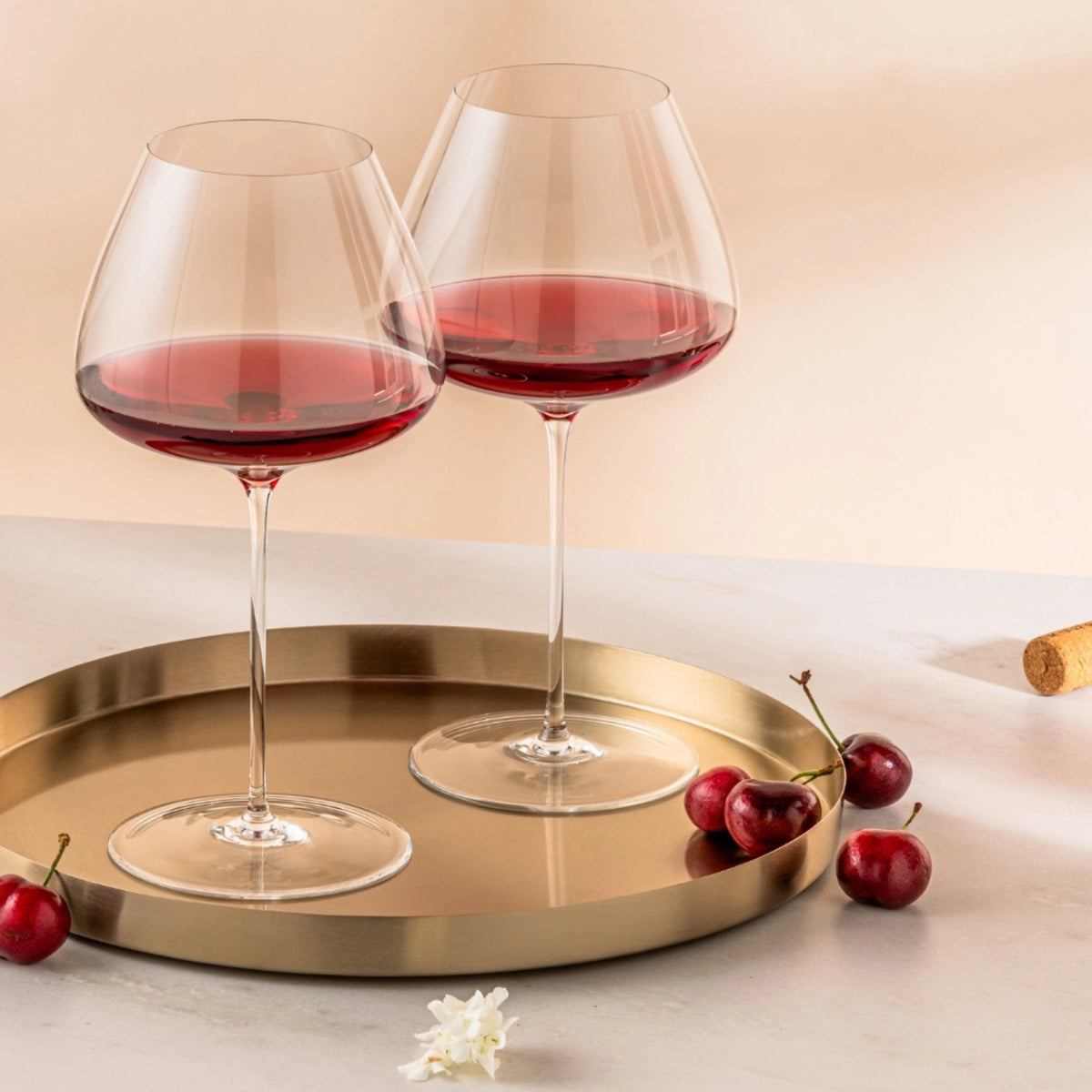 Sapientia Burgundy Glasses