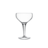 A clear Michelangelo Professional Champagne Coupe glass by Luigi Bormioli on a white background