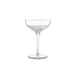 A clear Roma 1960 Cocktail Coupe glass by Luigi Bormioli on a white background