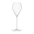 A clear Sapientia Bollicine Sparkling Wine glass by Luigi Bormioli on a white background