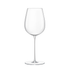 A clear Sapientia Bordeaux glass by Luigi Bormioli on a white background