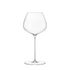 A clear Sapientia Cabernet/Merlot glass by Luigi Bormioli on a white background