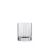 A clear high-tech blown lead-free crystal Bach Water glass with a faceted design, intended for serving beverages.