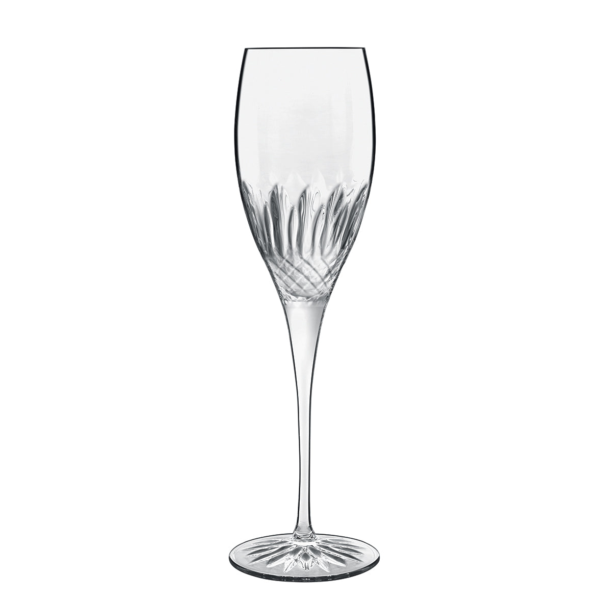 Italian Premium Champagne Glasses | 7.5oz | Diamante | Set of 4 - Luigi Bormioli USA