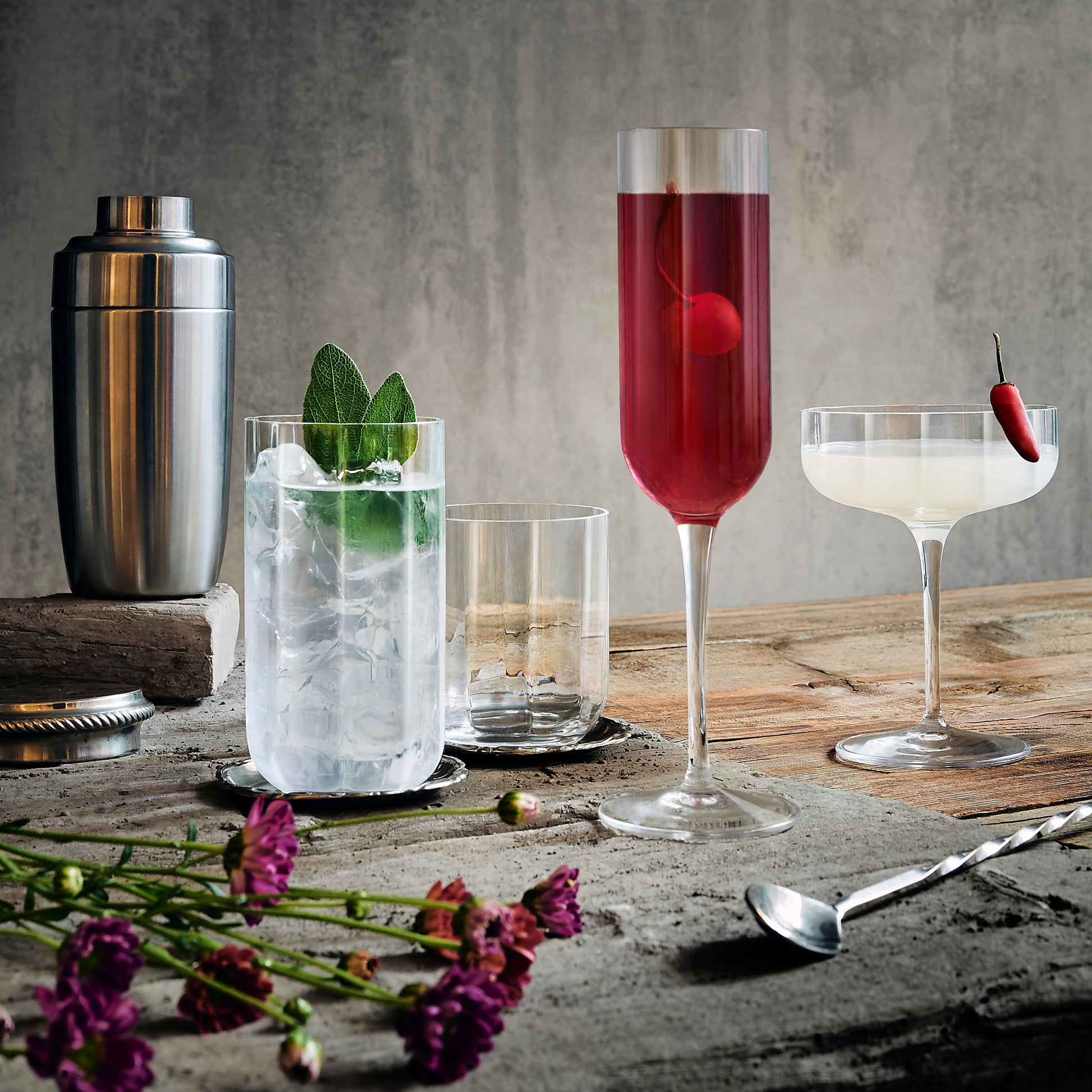 Italian Premium Highball Glasses | 15.25oz | Jazz | Set of 4 - Luigi Bormioli USA