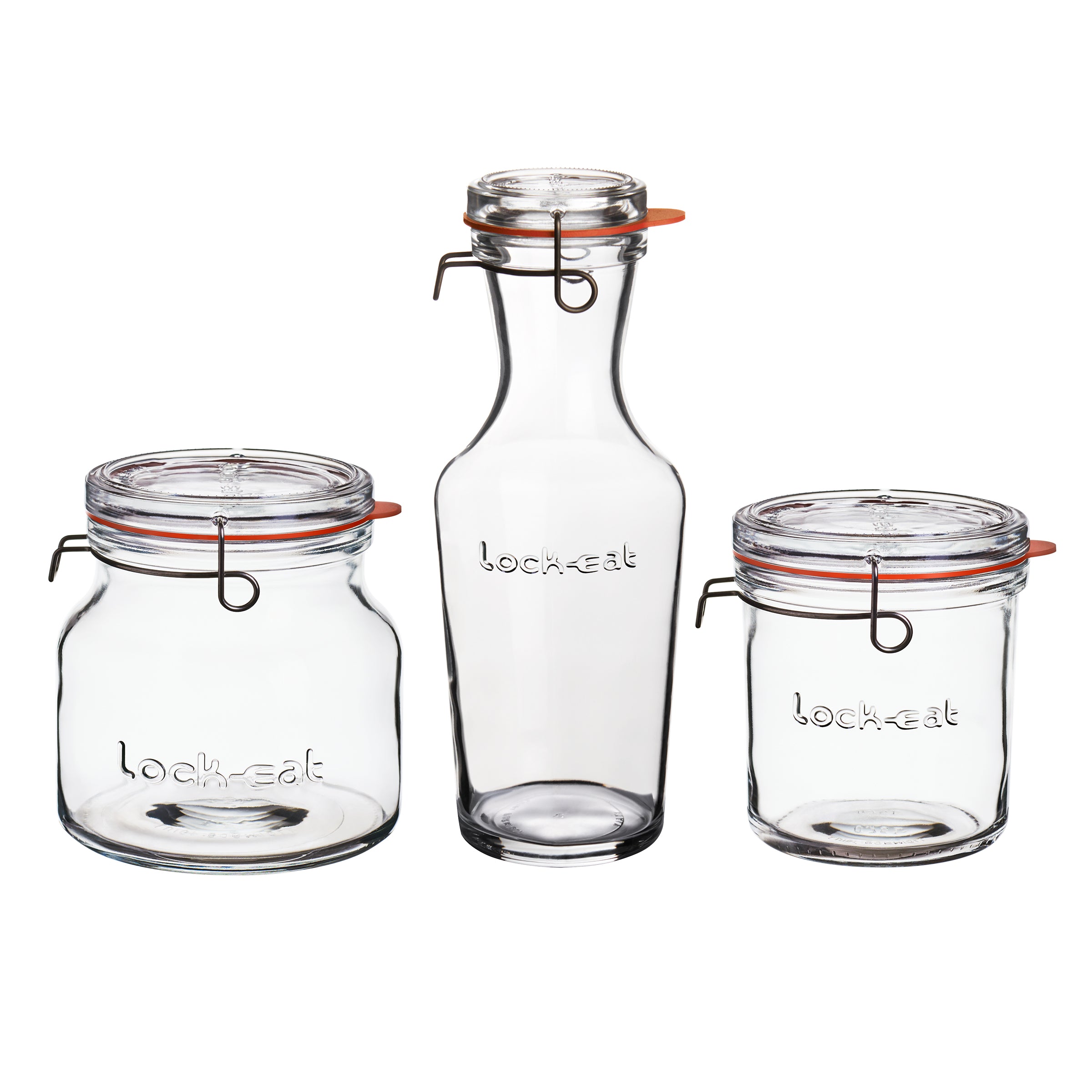 Italian Premium Canning & Food Jars Set | 3pc | Lock-Eat - Luigi Bormioli USA