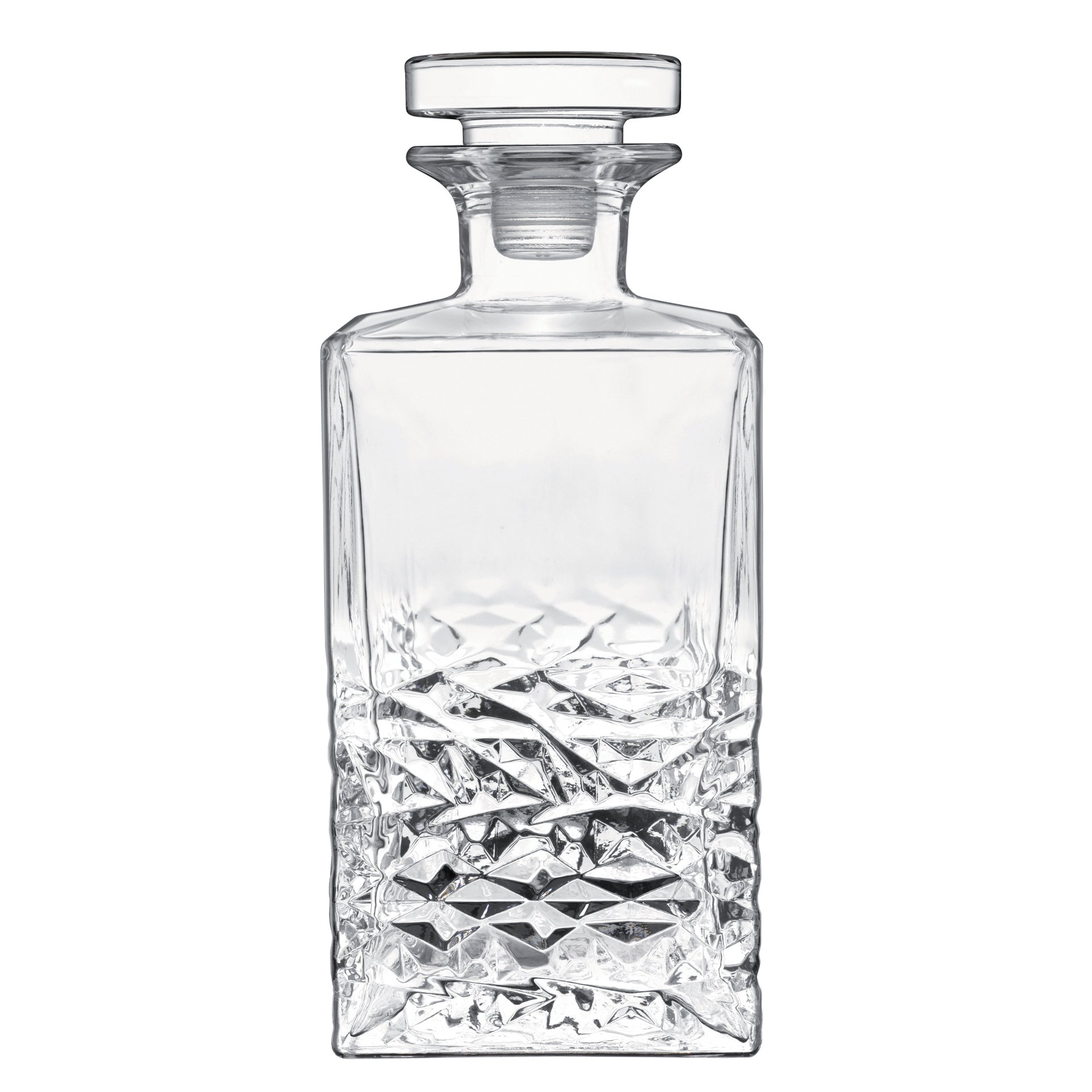 Italian Premium Textures Whiskey Decanter with Airtight Glass Stopper | 25.25oz | Mixology | 1 Piece - Luigi Bormioli USA