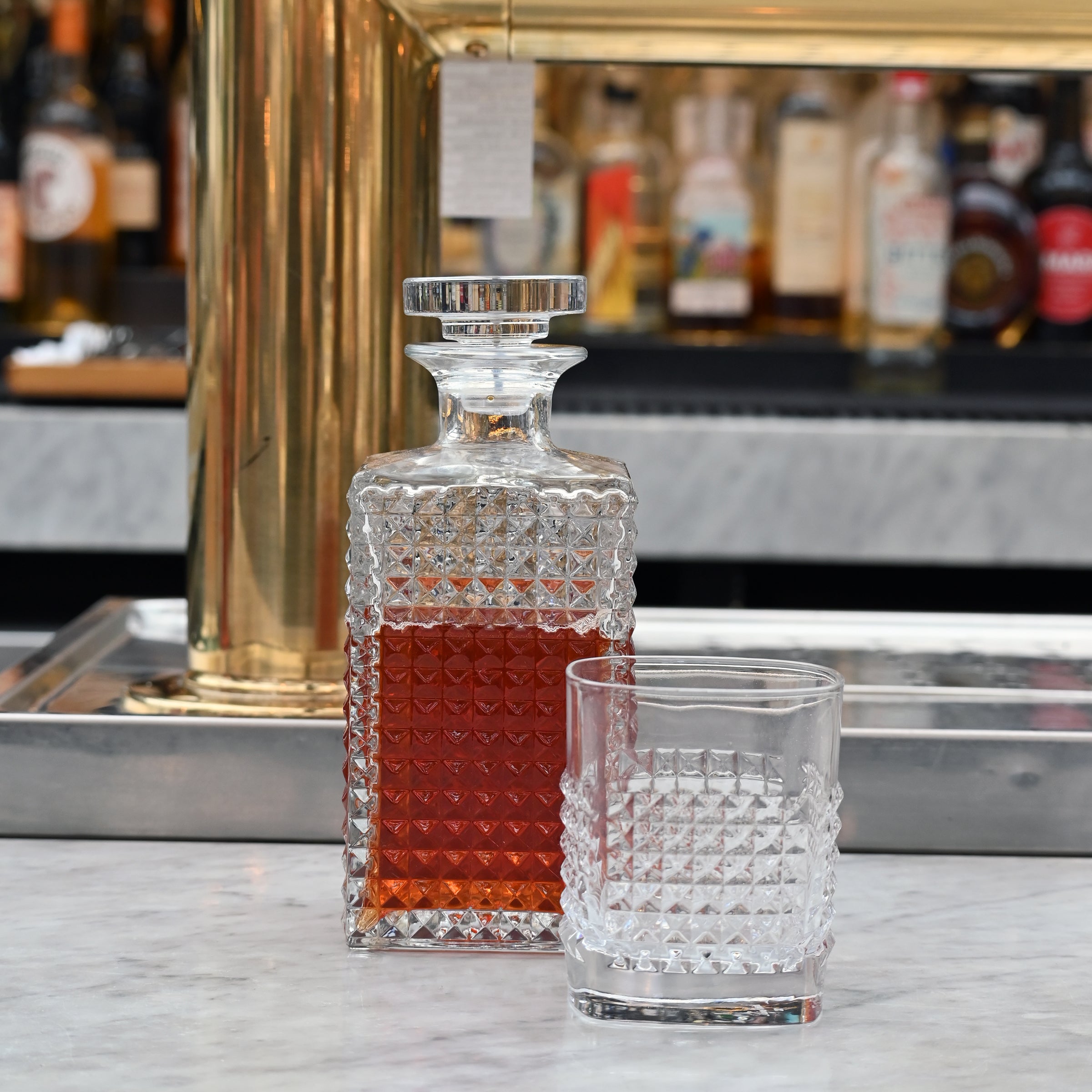 Italian Premium Elixir Whisky Set | 1 Decanter + 4 Whiskey Glasses