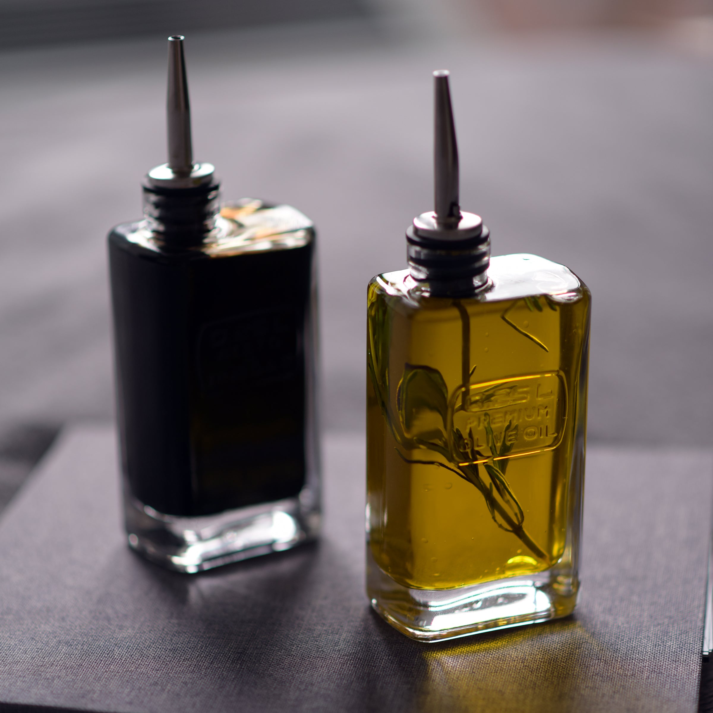 Italian Premium Glass Oil Bottle w/Pourer | 8.5oz | Optima | 1 Piece - Luigi Bormioli USA