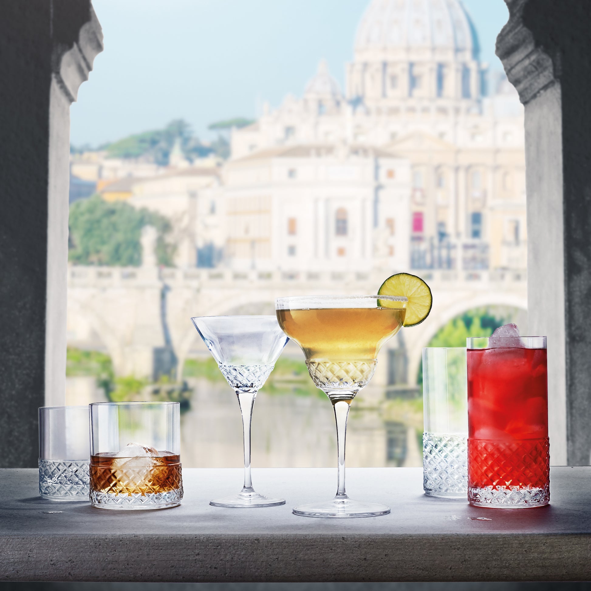 Italian Premium Martini Glasses | 7.5oz | Roma 1960 | Set of 4 - Luigi Bormioli USA