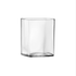 A clear Top Class Square Water Drinking glass by Luigi Bormioli on a white background