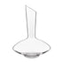A clear Vinea glass wine decanter with a narrow neck and a wide base, designed for oxygenating and serving red wine, on a white background