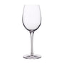 A clear Vinoteque Fragrante red wine glass with a long pulled stem, and thin rims, made from high-tech crystal glass on a white background
